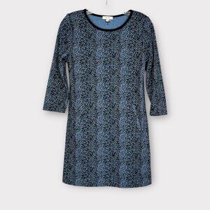 Tyler Boe Womens Shelly Shift Dress Blue Jacquard Animal Print size XS